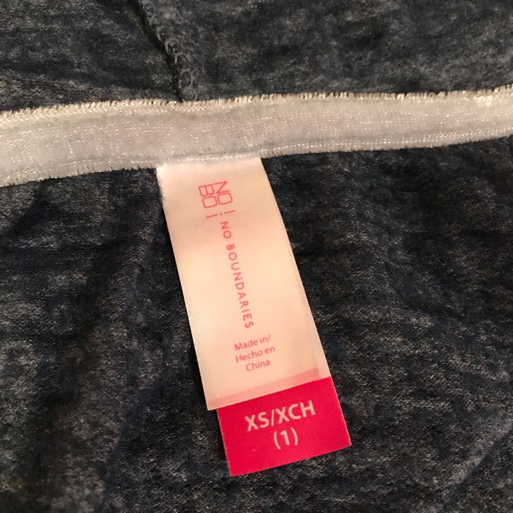 No Boundaries Burnout Hoodie Jacket Womens Junior Size XS Blue Varsity Stripe - Picture 14 of 15